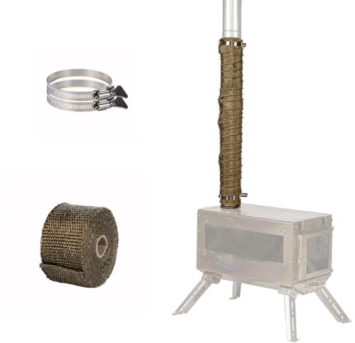 FIREHIKING Fireproof pipe sleeve anti-scald chimney with Chimney with 2 clamps