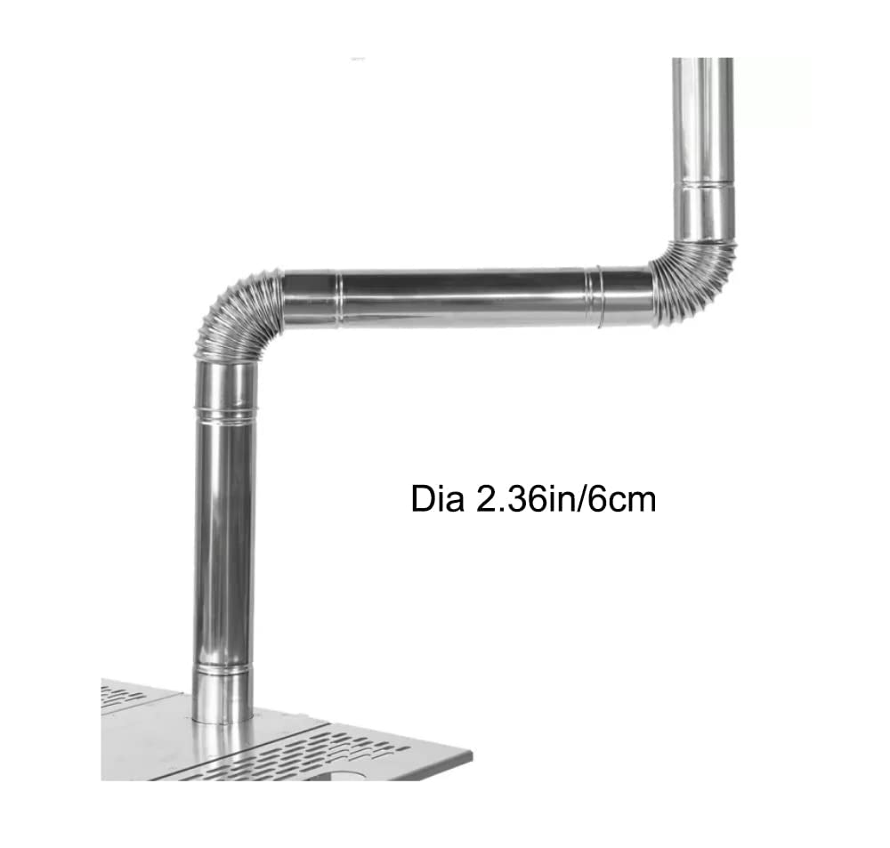 Eagles Stove Pipe Elbow, 90 Degree, 2PCS Furnace Elbow,Chimney Stainless Steel Flue For Outdoor Camping Wood Stove Smoke Exhaust Pipe, 2.36in/6cm - View #8