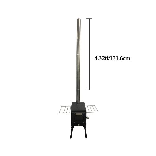 FIREHIKING Stove Pipe 2.36inch / 6cm Stainless Steel Flue Extension Straight Chimney for Outdoor Camping Stove (4 straight) - 14.17in/36cm