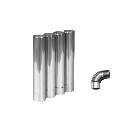 FIREHIKING Stove Pipe Stainless Steel Flue Extension 90 Degree Chimney丨Straight Chimney for Outdoor Camping Stove 2.36inch/6cm (4straight+1elbow)