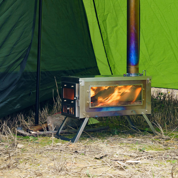 FireHiking Tent Stove | TOLA Camping Wood Stove Titanium Thickened Burning Heater Foldable Ultralight