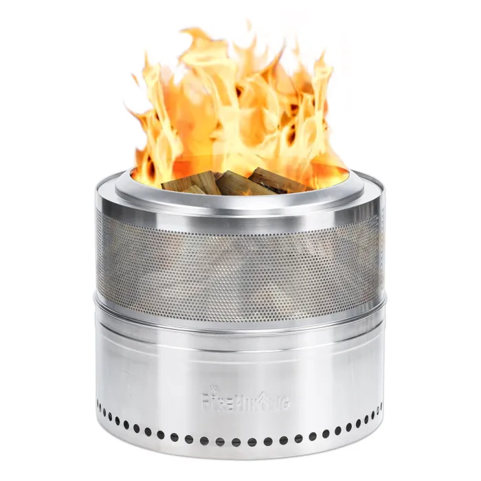 FireHiking Smokeless Fire Pit Portable Camping Firepit With Mesh Layer Stainless Steel 304 for Outdoor Picnic Cooking