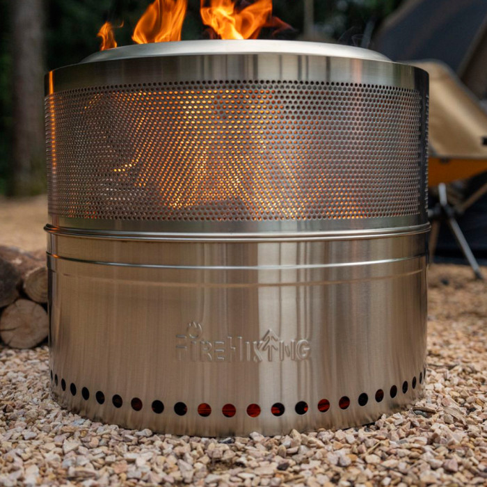 FireHiking Smokeless Fire Pit Portable Camping Firepit With Mesh Layer Stainless Steel 304 for Outdoor Picnic Cooking