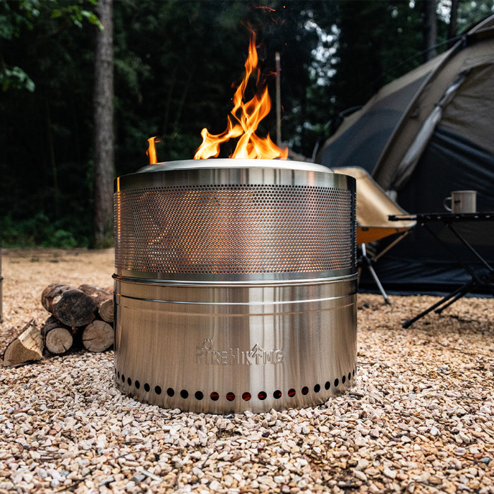 FireHiking Smokeless Fire Pit Portable Camping Firepit With Mesh Layer Stainless Steel 304 for Outdoor Picnic Cooking