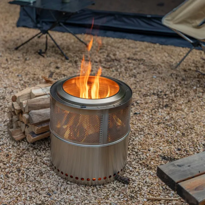 FireHiking Smokeless Fire Pit Portable Camping Firepit With Mesh Layer Stainless Steel 304 for Outdoor Picnic Cooking