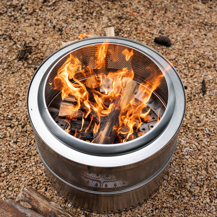 FireHiking Smokeless Fire Pit Portable Camping Firepit With Mesh Layer Stainless Steel 304 for Outdoor Picnic Cooking