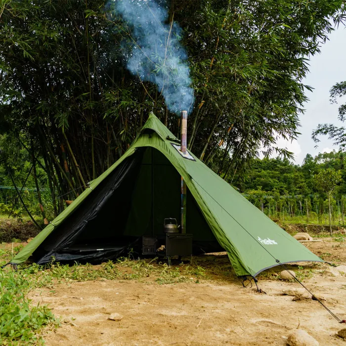 FireHiking LEVA Solo Tent With Wood Stove Jack | Ultra Light Hot Tent | Teepee Tent for 1 Person