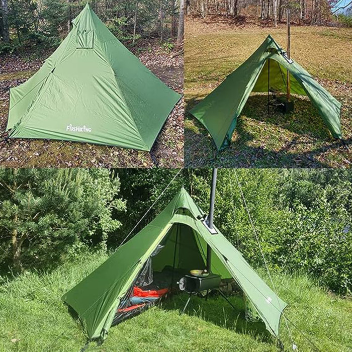FireHiking LEVA Solo Tent With Wood Stove Jack | Ultra Light Hot Tent | Teepee Tent for 1 Person