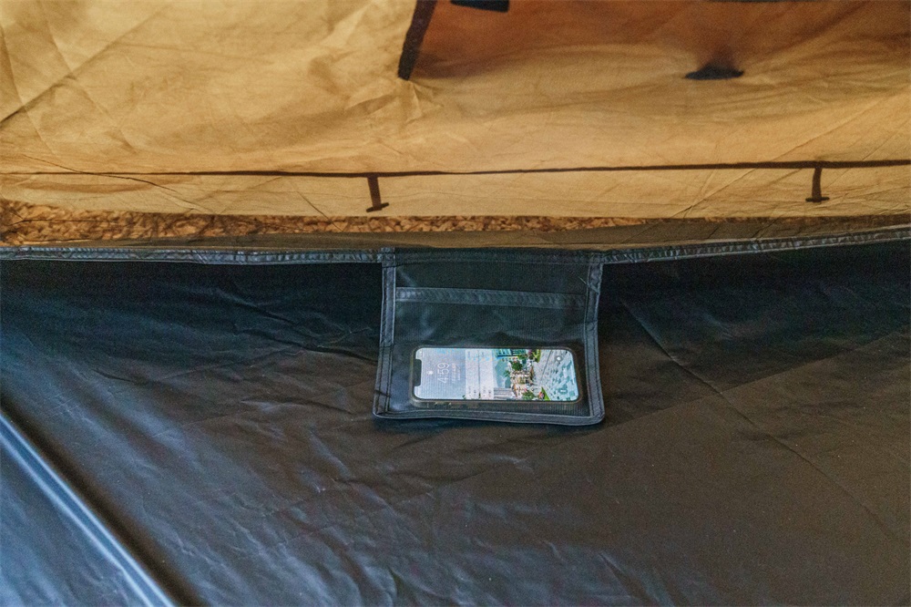 Storage pockets inside hot tents