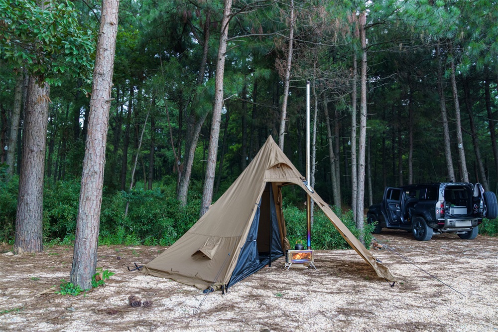 canvas hot tent with stove jack