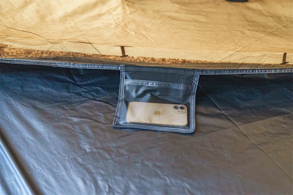 Storage pockets inside hot tents