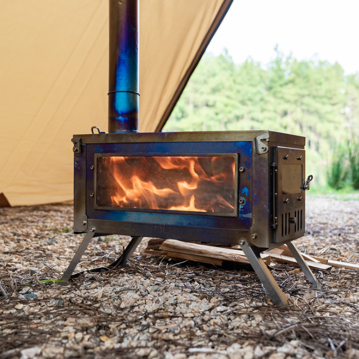 FireHiking Tent Stove, TOLA Camping Wood Stove Titanium Thickened Burning Heater Foldable Ultralight