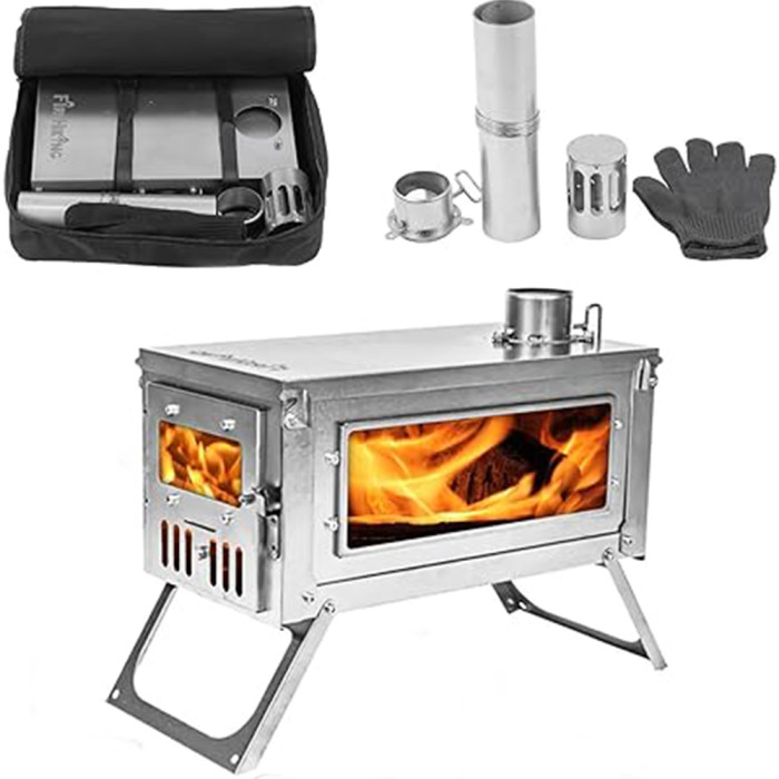 FireHiking Tent Stove | TOLA Mini Portable Titanium Wood Burning Stove  3.4lb for Hot Tent