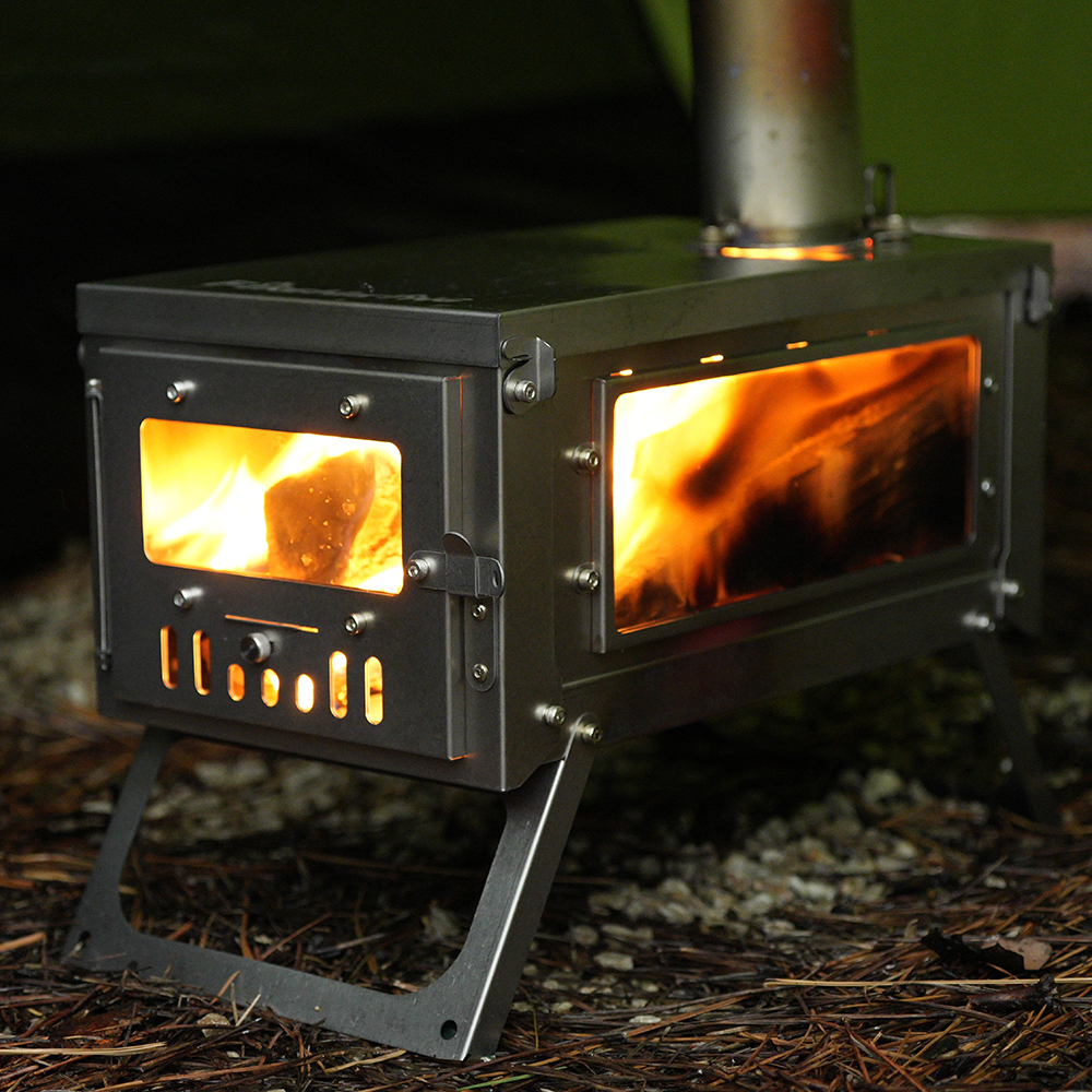 TOLA mini tent stove on working