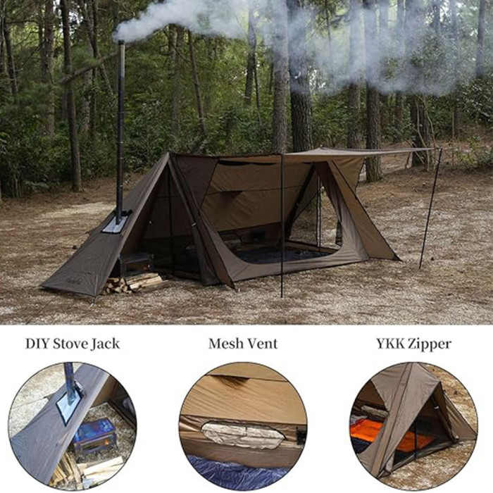 Firefort Hot Tent | 1-2 Person Backpacking Fort for All Weather Camping |  FireHiking New