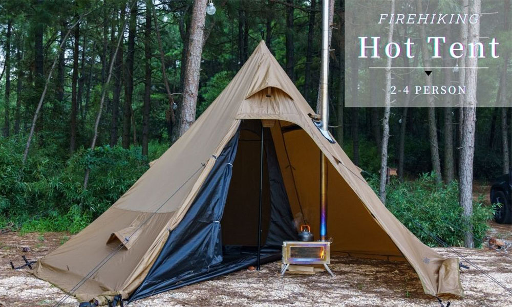 tipi tent with inner tent and stove jack