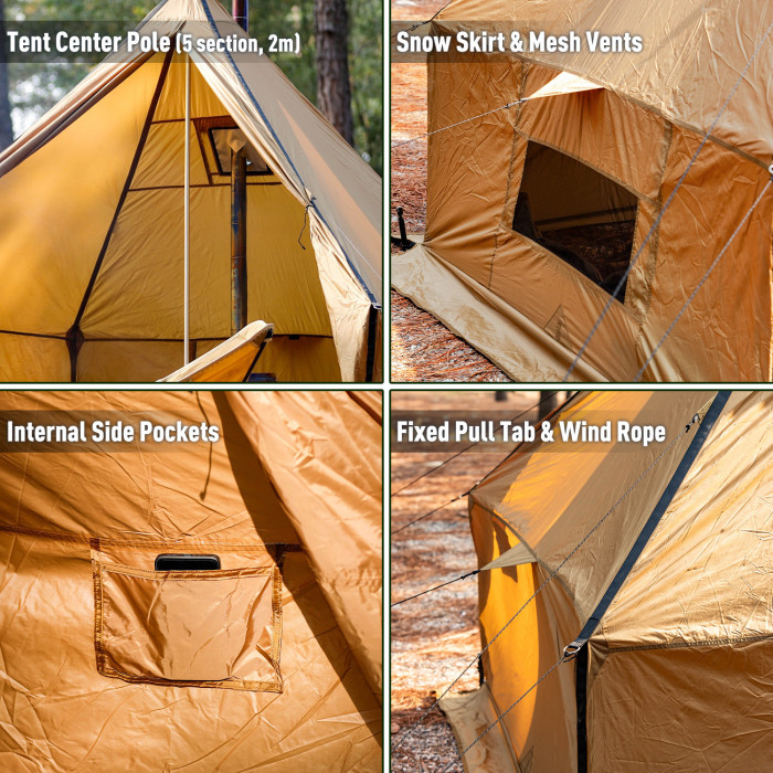Fireyurt Yurt Tent 2-3 Person | Yurt Hot Tent with Stove Jack for 4 Season Camping | FireHiking New Arrival 2024