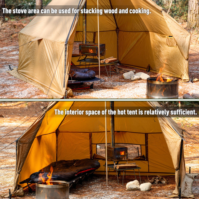 Fireyurt Yurt Tent 2-3 Person | Yurt Hot Tent with Stove Jack for 4 Season Camping | FireHiking New Arrival 2024