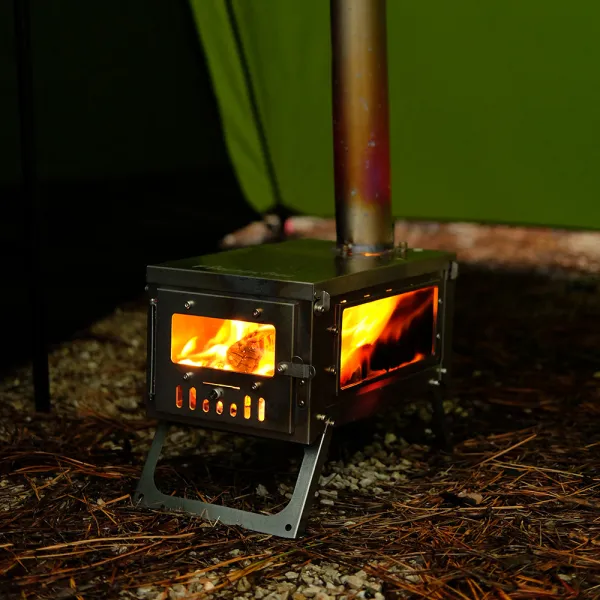TOLA Mini Tent Titanium Stove in a Hot Tent 