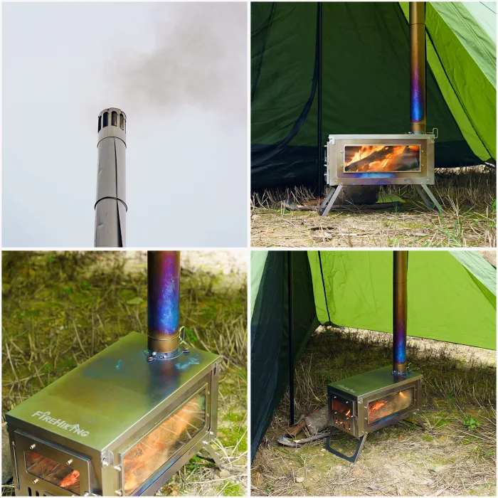 【日本限定】FireHiking 薪ストーブ | TOLA チタンストーブ,軽量で折り畳み,キャンプ ウッドストーブ