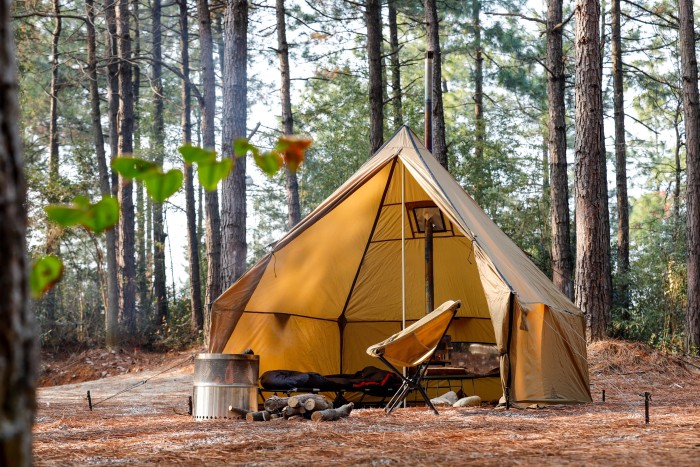 【日本限定】FireHiking テント | Fireyurt ワンポールテント, 2-3人用キャンプテント,煙突ポート付きオールシーズンに対応