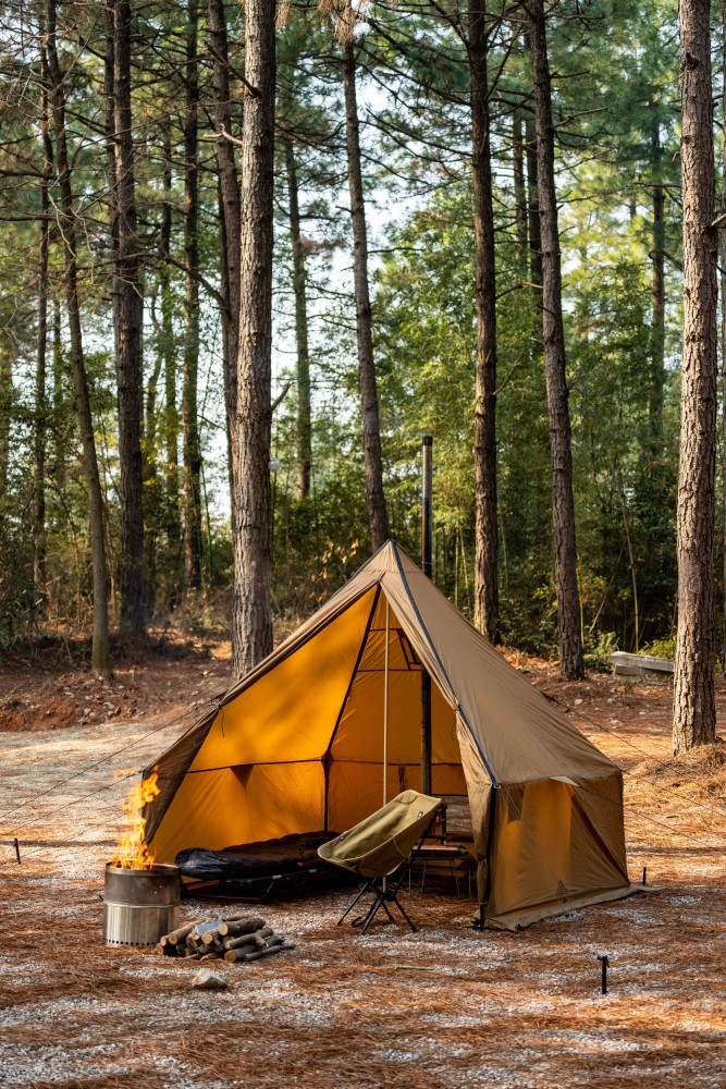 【日本限定】FireHiking テント | Fireyurt ワンポールテント, 2-3人用キャンプテント,煙突ポート付きオールシーズンに対応
