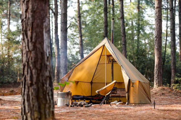 【日本限定】FireHiking テント | Fireyurt ワンポールテント, 2-3人用キャンプテント,煙突ポート付きオールシーズンに対応
