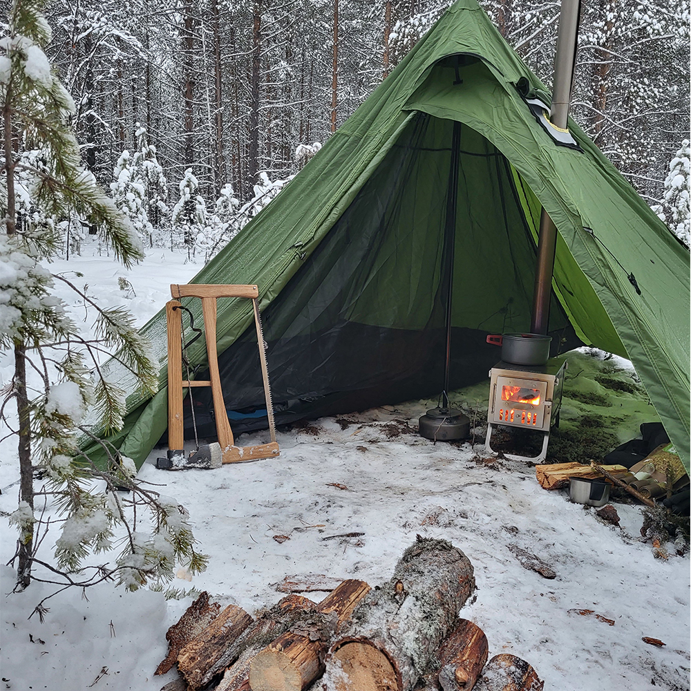 新品タグ付】FireHiking ドームテント 煙突 薪ストーブ アウトポール
