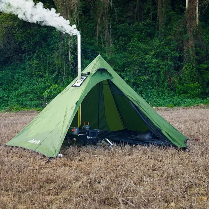 【日本限定】FireHiking テント | LEVA Solo ワンポールテント, 1人用キャンプテント,軽量テント ソロ用テント,煙突ポート付きオールシーズンに対応