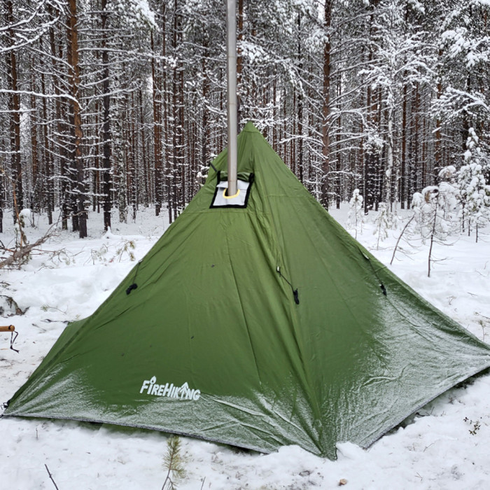【日本限定】FireHiking テント | LEVA Solo ワンポールテント, 1人用キャンプテント,軽量テント ソロ用テント,煙突ポート付きオールシーズンに対応