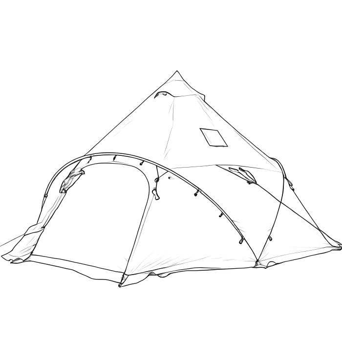 Cone Hot Tent With Stove Jack for Camping - FireHiking