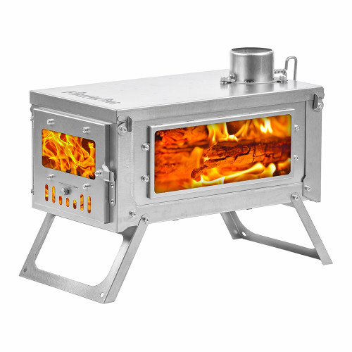 FireHiking Tent Stove | Slider Mini Portable Titanium Wood Burning Stove 3.4lb for Hot Tent Camping