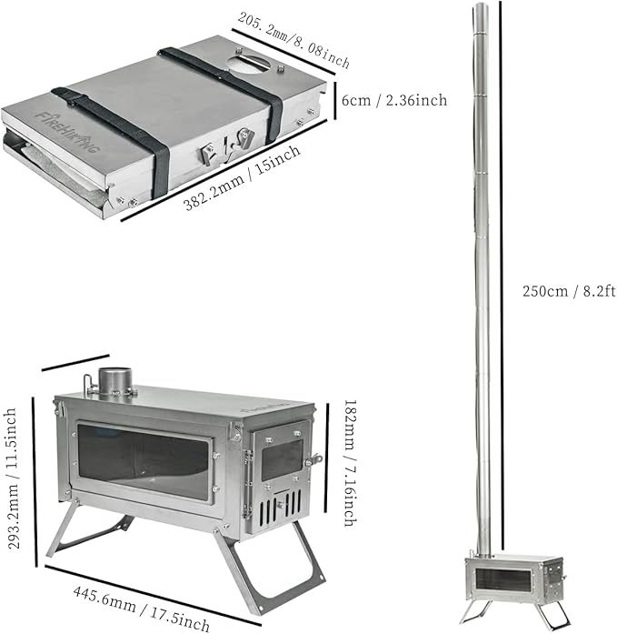 FireHiking Tent Stove | Slider Camping Wood Stove Titanium Thickened Burning Heater Foldable Ultralight