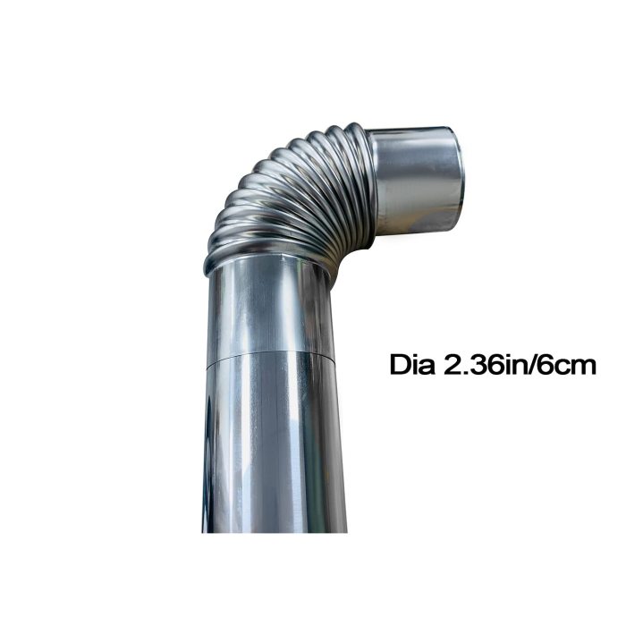FIREHIKING 90/45 Degree Stove Pipe 2.36inch/6cm Stainless Steel Flue Extension Elbow Chimney for Outdoor Wood Stove (2 elbows)