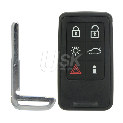 FCC KR55WK49264 Smart key shell 5 button for Volvo 2007 2008 2009 2010 2011 XC70 V70 XC60 S80 S60