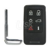FCC KR55WK49264 Smart key shell 5 button for Volvo 2007 2008 2009 2010 2011 XC70 V70 XC60 S80 S60