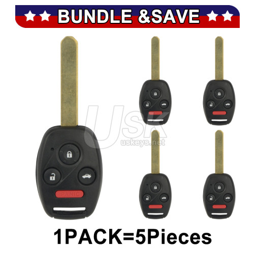 (Pack of 5) FCC MLBHLIK-1T Remote head key 4 button 313.8Mhz for Honda Accord Fit Acura 2008-2014 P/N 35118-TE0-A10