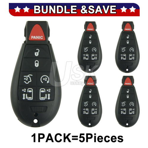 (Pack of 5) #10 FCC IYZ-C01C Fobik key 7 button 434Mhz for Chrysler Town & Country Dodge Grand Caravan Mini Van 2008-2014