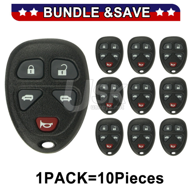 (Pack of 10) PN 15100813 Keyless Entry Remote Shell 5 button for 2005-2008 Chevrolet Uplander