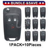(Pack of 10) Flip key shell 3 button DWO5 for Opel