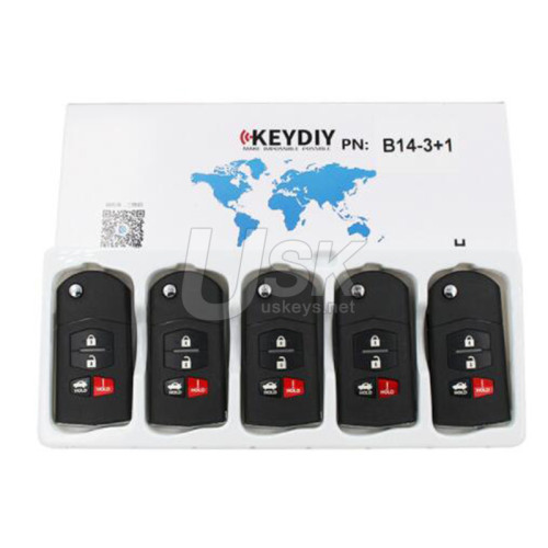 KEYDIY Universal Flip Remote Key Mazda Style 4 button B14-3+1