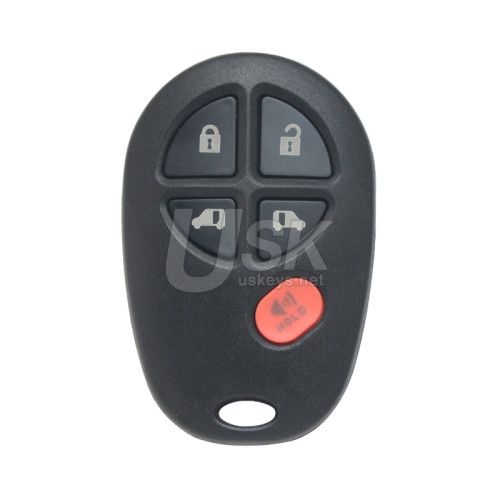 FCC GQ43VT20T Keyless Entry Remote Shell 5 button for Toyota Sienna 2004-2018