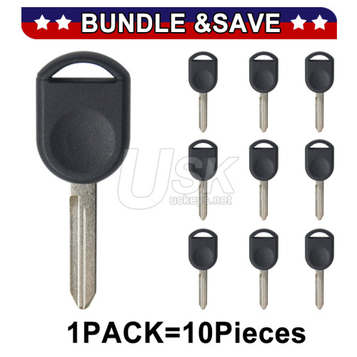 (Pack of 10) Transponder key no chip FO38 blade for Ford H92 H84 H85