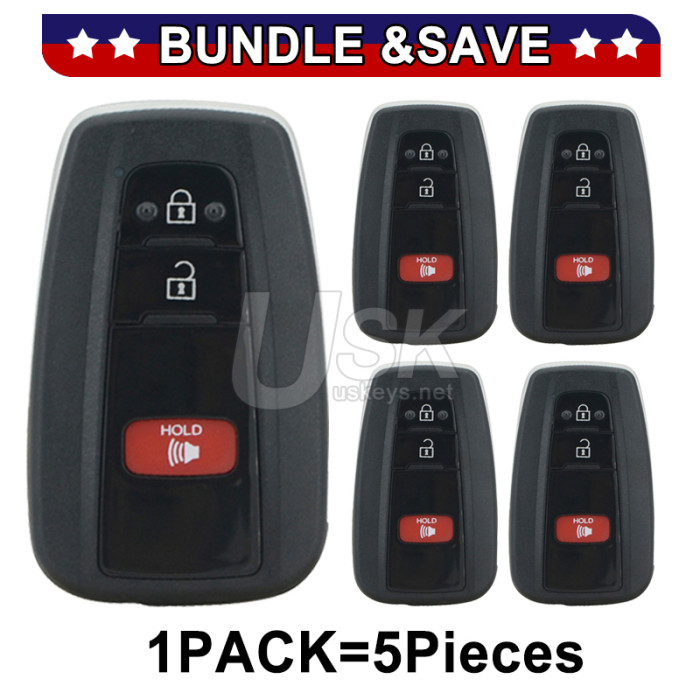 (Pack of 5) Toyota Prius 2016-2021 FCC HYQ14FBC Aftermarket Smart Key 3 Button PN 89904-47530