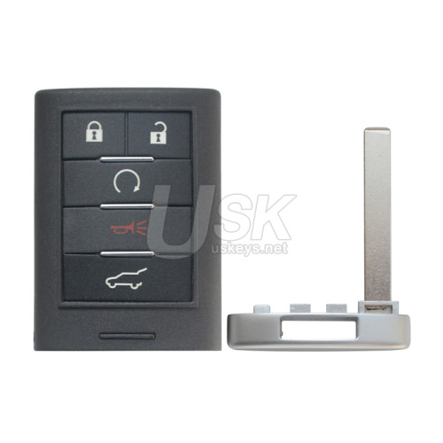 FCC M3N5WY7777A Smart key shell 5 button for Cadillac CTS Wagon 2011-2014 PN 25843983