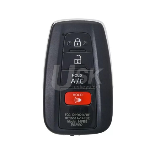 FCC HYQ14FBE Smart key shell 4 button for Toyota Prius Prime 2019 P/N 89904-47460