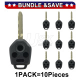(Pack of 10) Remote head key shell 4 button TOY43 blade for Subaru