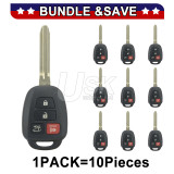 (Pack of 10) FCC GQ4-52T Remote head key shell 4 button for Toyota Highlander RAV4 2014-2017 PN 89070-0R100