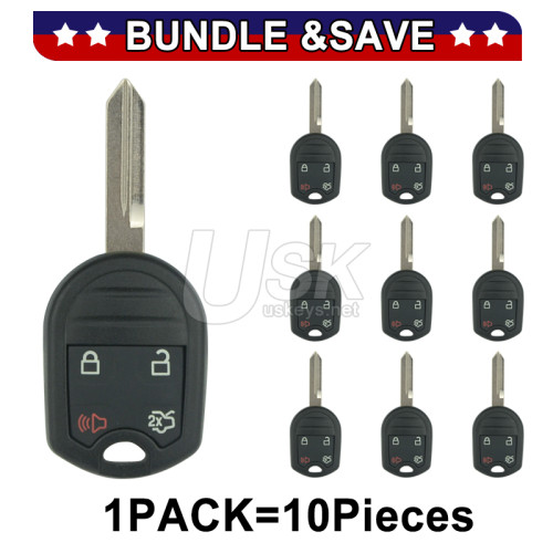 (Pack of 10) FCC CWTWB1U793 Remote head key shell 4 button for Ford EDGE ESCAPE EXPLORER FUSION 2007-2011 PN 164-R8073