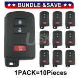 (Pack of 10) FCC HYQ14FBA smart key shell 3 button for Toyota Prius C 2012-2015